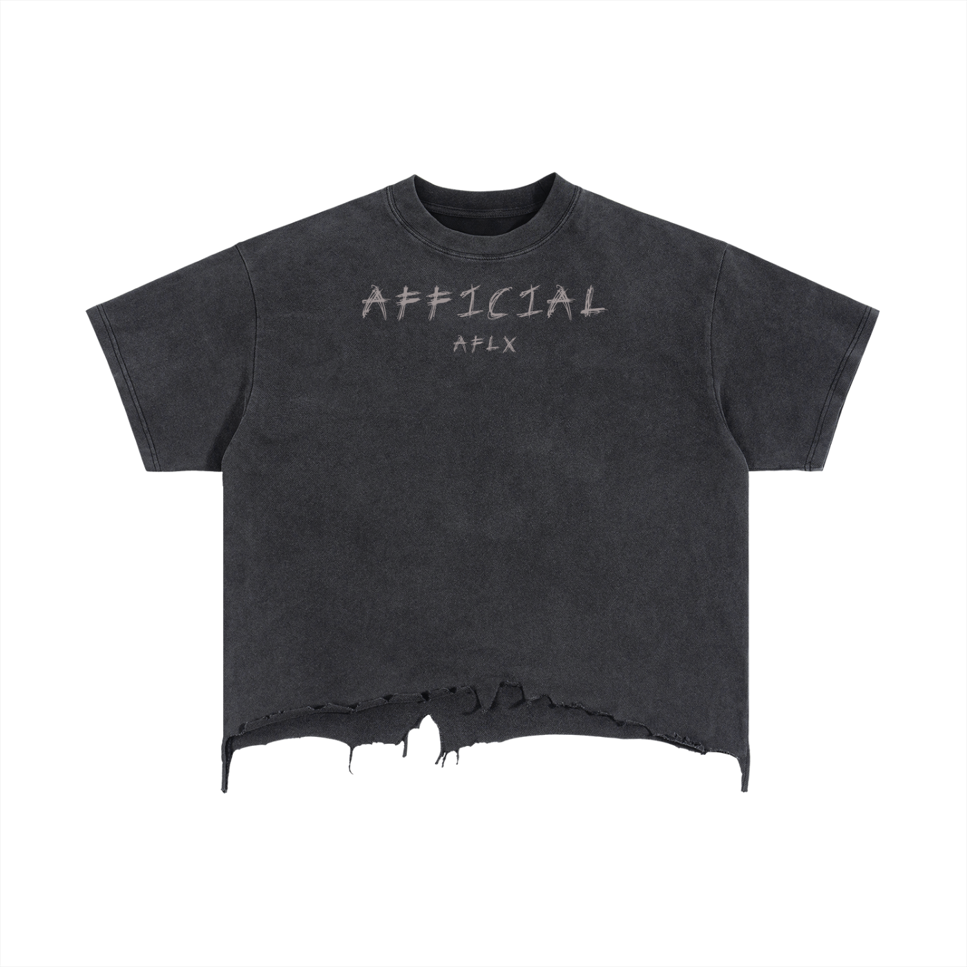 Vintage Wash Boxy Distressed Hem T-Shirt