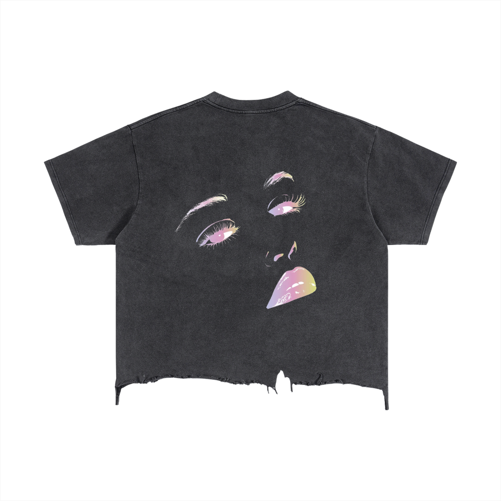 Vintage Wash Boxy Distressed Hem T-Shirt