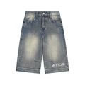 Vintage Wash Baggy Denim Shorts