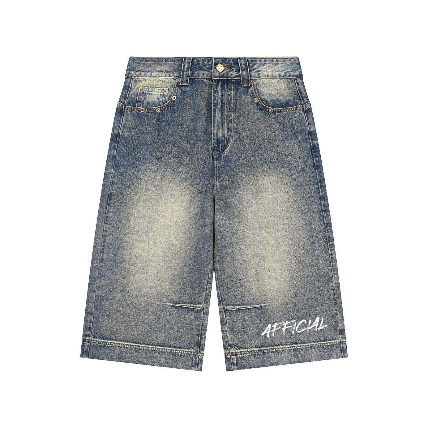 Vintage Wash Baggy Denim Shorts