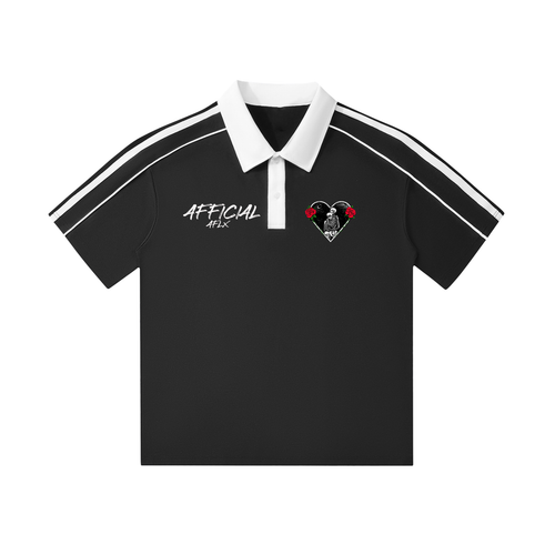 Contrast Collar Short-Sleeve Polo Shirt