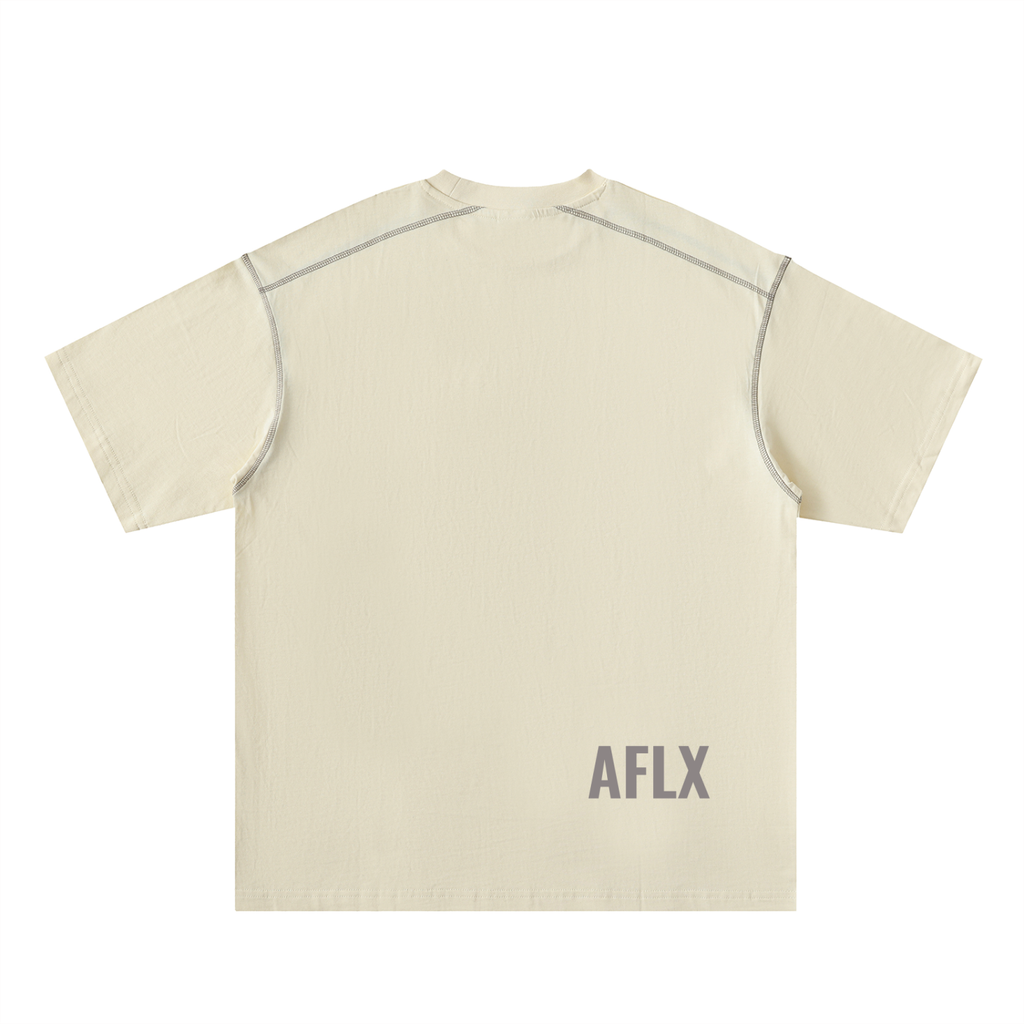Oversized Contrast-Stitched Cotton Tee